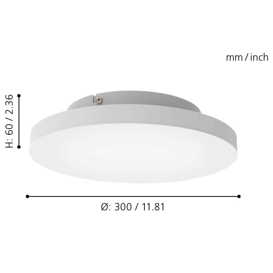 Eglo - LED RGB himmennettävä kattovalaisin TURCONA-C LED/15W/230V + kaukosäädin