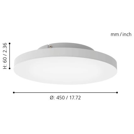 Eglo - Himmennettävä LED-RGB-kattovalaisin TURCONA-C LED/20W/230V + Kauko-ohjaus