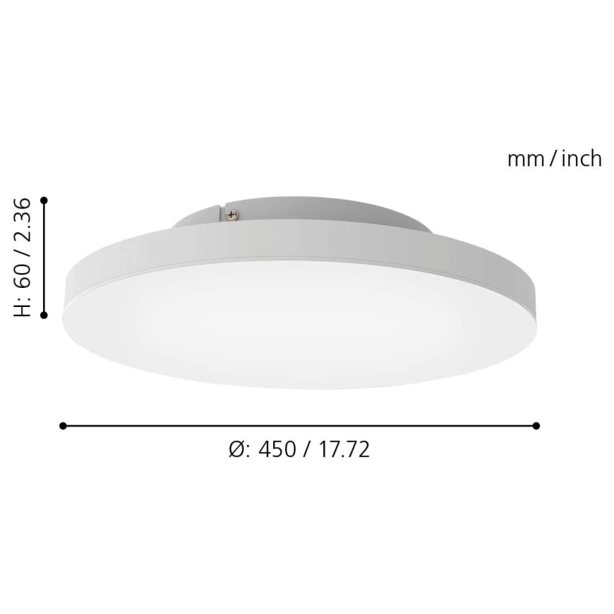 Eglo - Himmennettävä LED-RGB-kattovalaisin TURCONA-C LED/20W/230V + Kauko-ohjaus