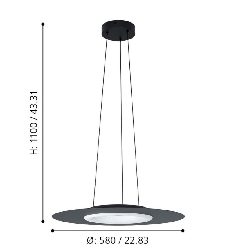 Eglo - LED RGB himmennettävä kattovalaisin köydellä COMPO ROSSO-C LED/16W/230V