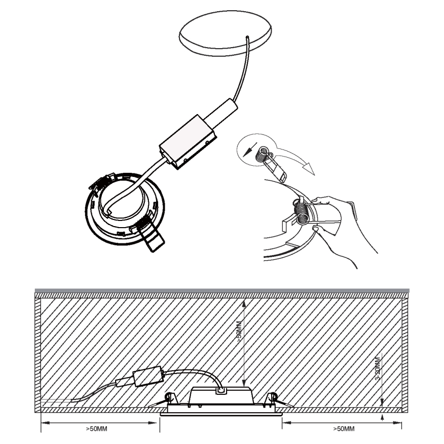 Eglo - Upotettava LED-valaisin LED/2,7W/230V, halkaisija 8,6 cm