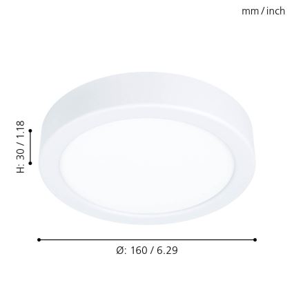 Eglo - LED-kattovalaisin LED/10,5 W/230 V Ø 16 cm