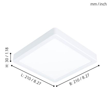 Eglo - LED kattovalaisin LED/16,5W/230V 21x21 cm