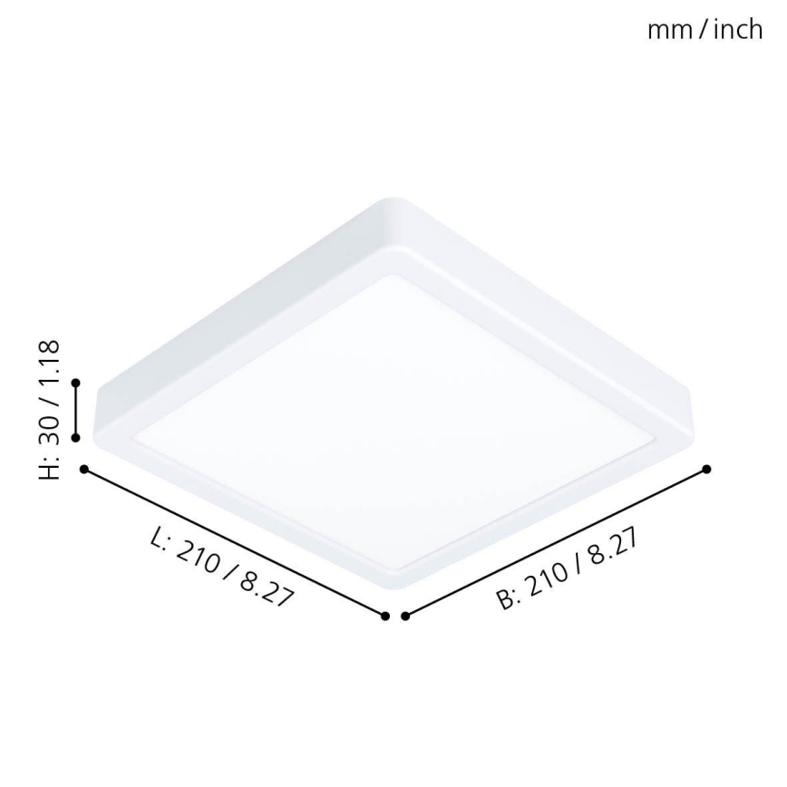 Eglo - LED kattovalaisin LED/16,5W/230V 21x21 cm