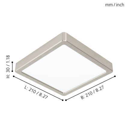 Eglo - LED-kattovalaisin LED/16,5W/230V 21x21 cm