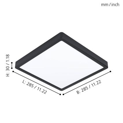 Eglo - LED kattovalaisin LED/20W/230V 28,5x28,5 cm