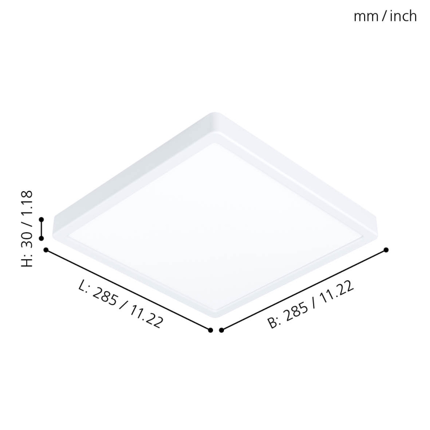 Eglo - LED-kattovalaisin 20W/230V 28,5x28,5 cm
