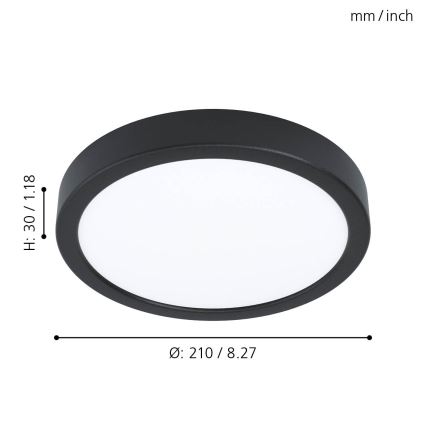 Eglo - himmennettävä LED-kattovalaisin LED/16,5 W/230 V Ø 21 cm