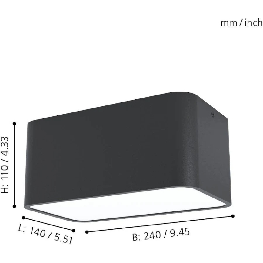Eglo 99284 - Kattovalaisin GRIMASOLA 2xE27/28W/230V