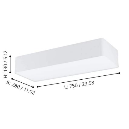 Eglo 99298 - Kattovalaisin POSADERRA 3xE27/28W/230V