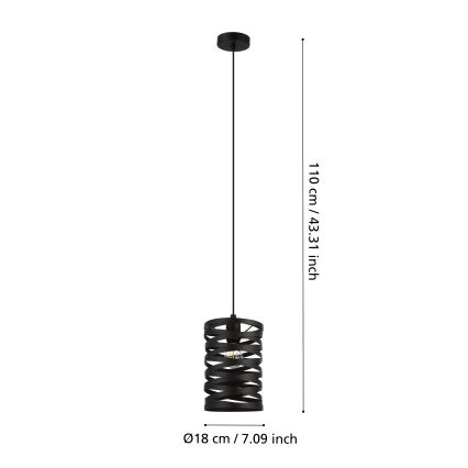 Eglo 99346 - Kattokruunu narulla CREMELLA 1xE27/40W/230V