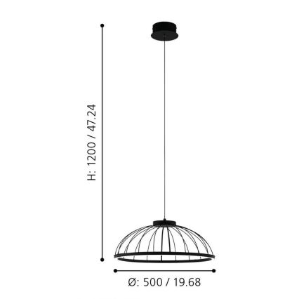 Eglo 99403 - LED-kattokruunu narussa BOGOTENILLO LED/27W/230V