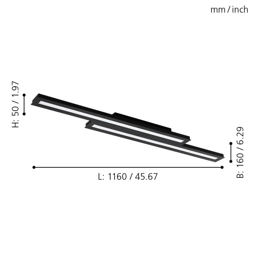 Eglo - LED RGB himmennettävä kattovalaisin SALITERAS-C 2xLED/10W/230V