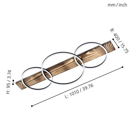 Eglo - LED Kattovalo BOYAL 2xLED/12W/230V + LED/12W