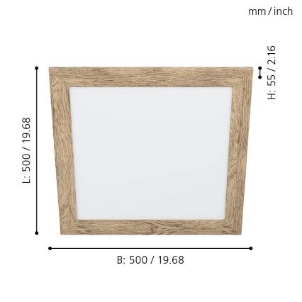 Eglo 99435 - LED-kattovalaisin PIGLIONASSO LED/20W/230V 500x500 mm