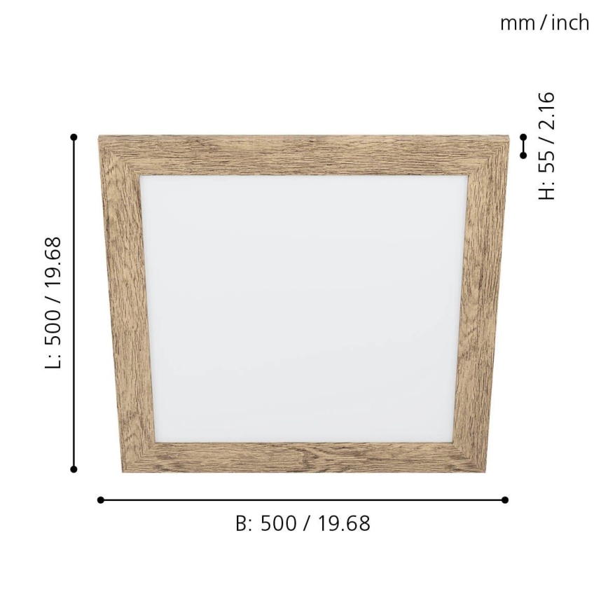 Eglo 99435 - LED-kattovalaisin PIGLIONASSO LED/20W/230V 500x500 mm