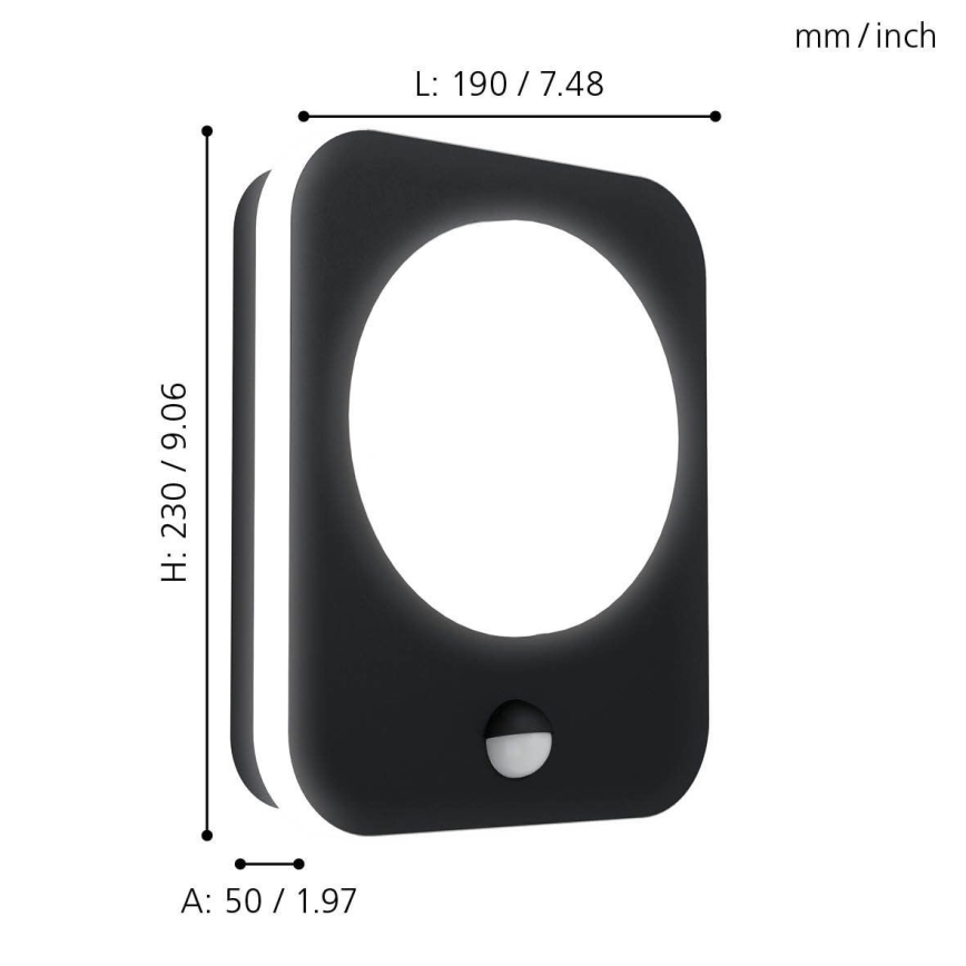 Eglo - LED-ulkoseinävalaisin anturilla LED / 9W / 230V IP44