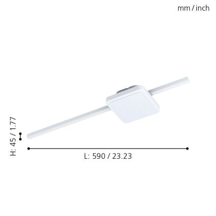 Eglo 99607 - LED-kattovalaisin SARGINTO, LED 6,3 W/230 V + LED 5,4 W