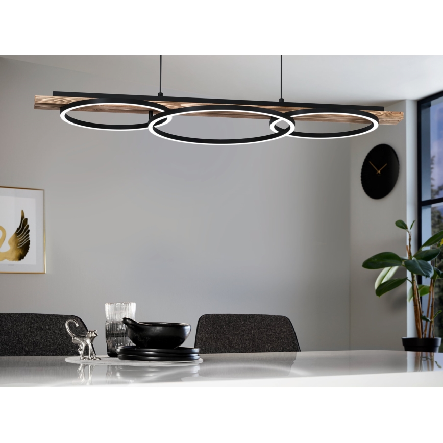 Eglo - LED-himmennettävä riippuvalaisin vaijerilla 2xLED/12,5W/230V+LED/15,5W 3000K ruskea/musta