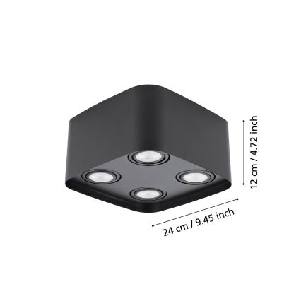 Eglo 99675 - LED RGBW Himmennettävä kohdevalo CAMINALES-Z 4xGU10/5W/230V ZigBee