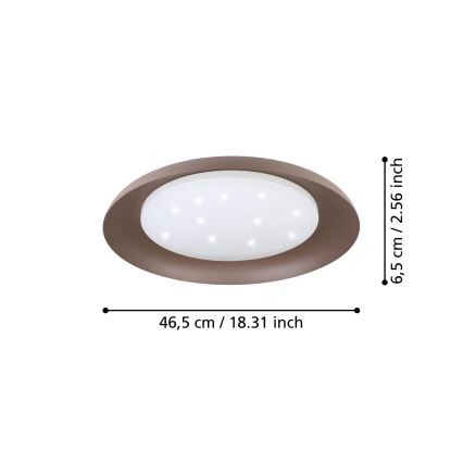 Eglo 99704 - LED-kattovalaisin PENJAMO LED/17,1W/230V ruskea