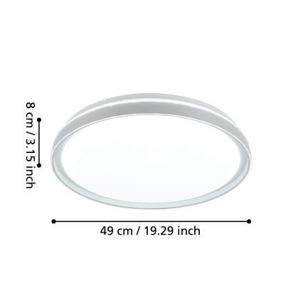 Eglo - LED Himmennettävä kattovalo LED/40W/230V 3000-6500K+ kauko-ohjain