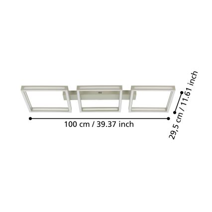 Eglo - LED-kattovalaisin 3xLED/11,2W/230V mattakromi