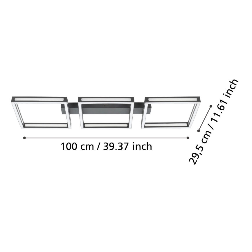 Eglo - LED-kattovalaisin 3xLED/11,2W/230V musta