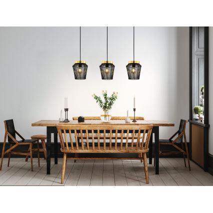 Eglo - Kattokruunu narulla 3xE27/40W/230V