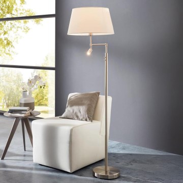 Eglo/Edi Light - LED-lattiavalaisin SANTANDER 1xE27/11W/230V + LED/2,3W mattakromi