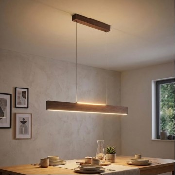 Eglo - himennettävä vaijeririippuvalaisin LED/21W/230V + LED/8,4W pähkinänvärinen