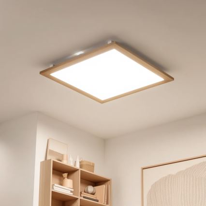 Eglo - Himmennettänä LED-paneeli SALOBRENA-TW WOOD LED/32,5W/230V 2700-6500K 64x64 cm ruskea + kauko-ohjaus