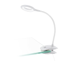 Eglo - Himmennettävä ladattava LED-kosketuslamppu klipsillä LED/3,2W/5V 500 mAh valkoinen