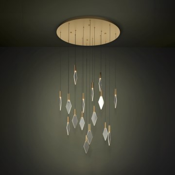 Eglo - Himmennettävä LED-kattokruunu johdossa 16xLED/3,3W/230V 3000K halkaisija 78 cm kulta