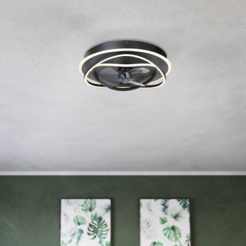 Eglo - himmennettävä LED-kattotuuletin 4xLED/9W/230V 2700-6500K Ø 50 cm musta + kaukosäädin