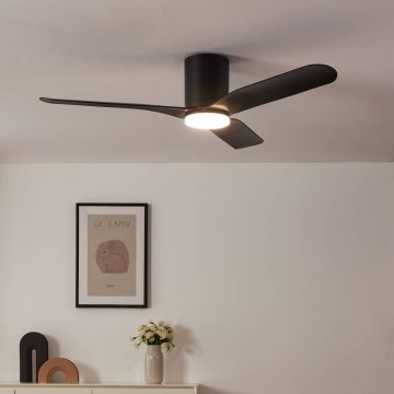 Eglo - himmennettävä LED-kattotuuletin LED/17W/230V 3000/4000/5000K Ø 132 cm musta + kaukosäädin