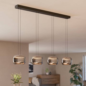 Eglo - himmennettävä LED-riippuvalaisin johdolla 4xLED/5,8W/230V musta/savunharmaa