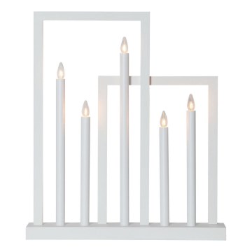 Eglo - Joulu kynttelikkö FRAME 5xE10/3W/230V valkoinen