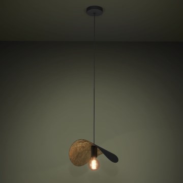 Eglo - Kattokruunu johdossa 1xE27/40W/230V 41 cm musta/kulta