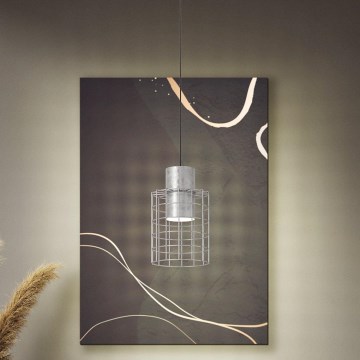 Eglo - Kattokruunu johdossa 1xE27/40W/230V d. 20 cm hopea