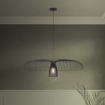 Eglo - Kattokruunu johdossa 1xE27/60W/230V halkaisija 98,5 cm musta