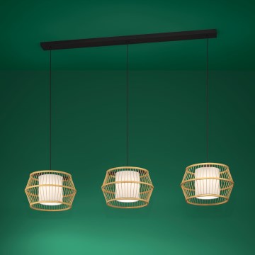 Eglo - Kattokruunu johdossa 3xE27/40W/230V bambu