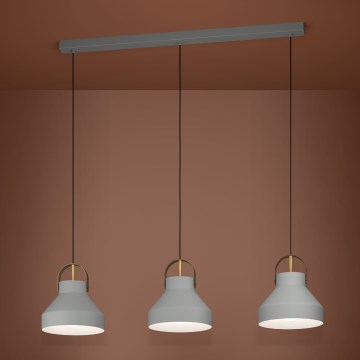 Eglo - Kattokruunu johdossa 3xE27/40W/230V harmaa