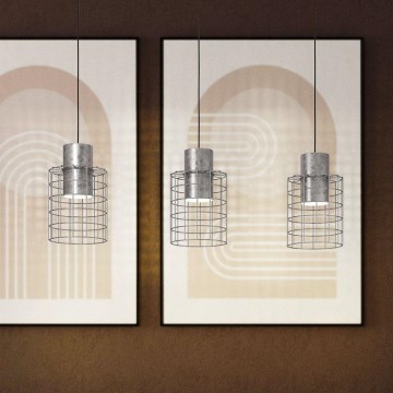 Eglo - Kattokruunu johdossa 3xE27/40W/230V hopea