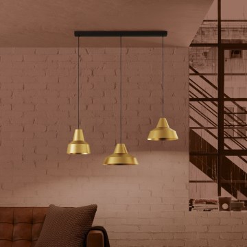 Eglo - Kattokruunu johdossa 3xE27/40W/230V kulta