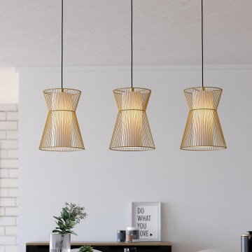 Eglo - Kattokruunu johdossa 3xE27/40W/230V kulta