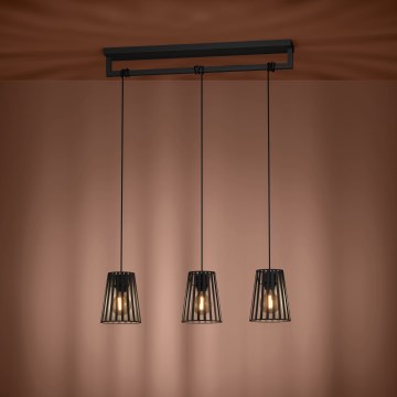 Eglo - Kattokruunu johdossa 3xE27/40W/230V musta