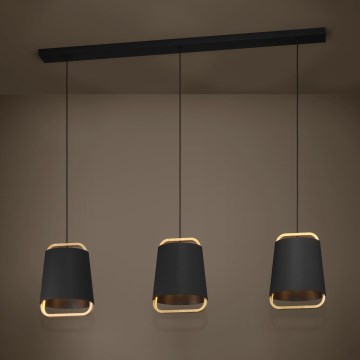 Eglo - Kattokruunu johdossa 3xE27/40W/230V musta