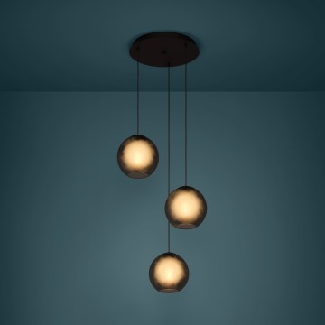 Eglo - Kattokruunu johdossa 3xE27/40W/230V savuinen