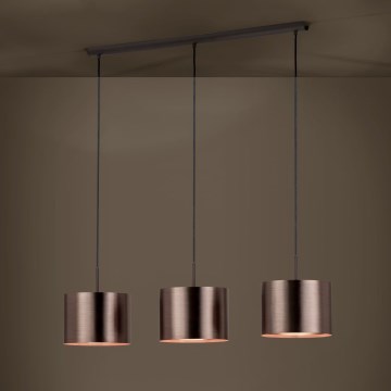 Eglo - Kattokruunu johdossa 3xE27/60W/230V kupari